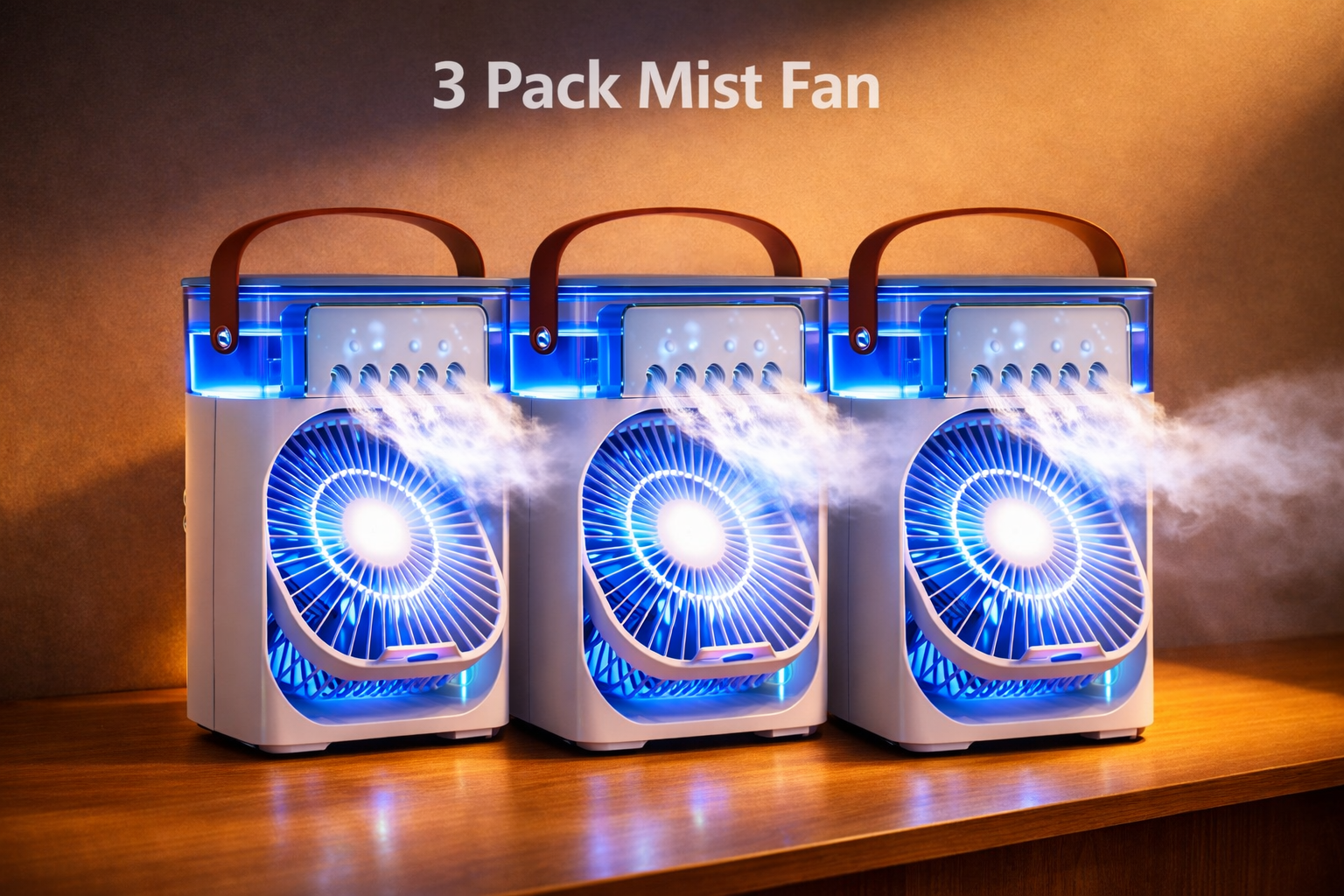 3 Pack Mist Cooling Fan